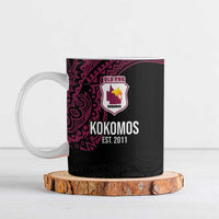 Queensland Papua New Guinea Custom Ceramic Mug All Black Pacific PNG Tribal Style - Polynesian Pride