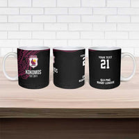 Queensland Papua New Guinea Custom Ceramic Mug All Black Pacific PNG Tribal Style - Polynesian Pride