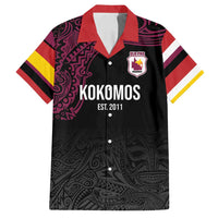 Queensland Papua New Guinea Custom Family Matching Long Sleeve Bodycon Dress and Hawaiian Shirt All Black Pacific PNG Tribal Style