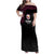 Queensland Papua New Guinea Custom Family Matching Off Shoulder Maxi Dress and Hawaiian Shirt All Black Pacific PNG Tribal Style