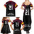 Queensland Papua New Guinea Custom Family Matching Summer Maxi Dress and Hawaiian Shirt All Black Pacific PNG Tribal Style