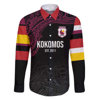 Queensland Papua New Guinea Custom Family Matching Tank Maxi Dress and Hawaiian Shirt All Black Pacific PNG Tribal Style