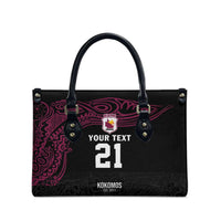 Queensland Papua New Guinea Custom Leather Bag All Black Pacific PNG Tribal Style - Polynesian Pride