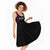 Queensland Papua New Guinea Custom Midi Dress All Black Pacific PNG Tribal Style - Polynesian Pride