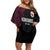 Queensland Papua New Guinea Custom Off Shoulder Short Dress All Black Pacific PNG Tribal Style