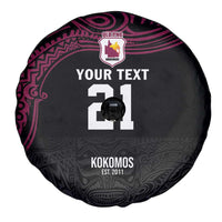 Queensland Papua New Guinea Custom Spare Tire Cover All Black Pacific PNG Tribal Style LT9 - Polynesian Pride