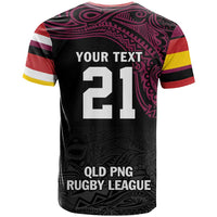 Queensland Papua New Guinea Custom T Shirt All Black Pacific PNG Tribal Style