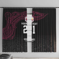 Queensland Papua New Guinea Custom Window Curtain All Black Pacific PNG Tribal Style
