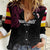 Queensland Papua New Guinea Custom Women Casual Shirt All Black Pacific PNG Tribal Style