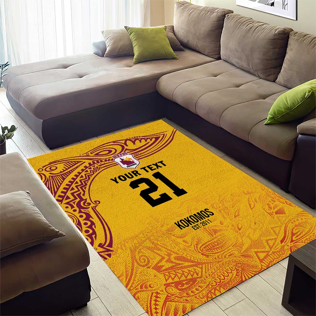 Queensland Papua New Guinea Custom Area Rug All Gold Pacific PNG Tribal Style