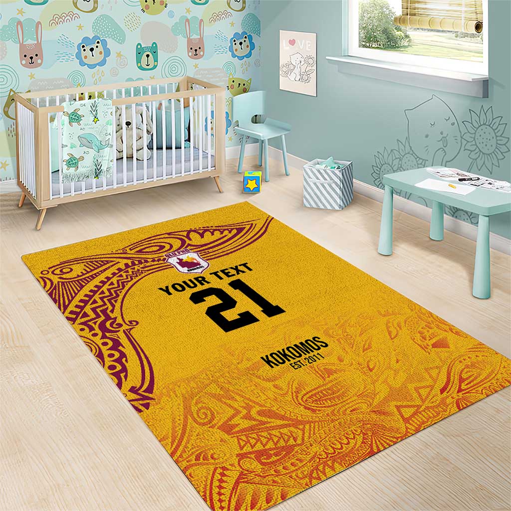 Queensland Papua New Guinea Custom Area Rug All Gold Pacific PNG Tribal Style