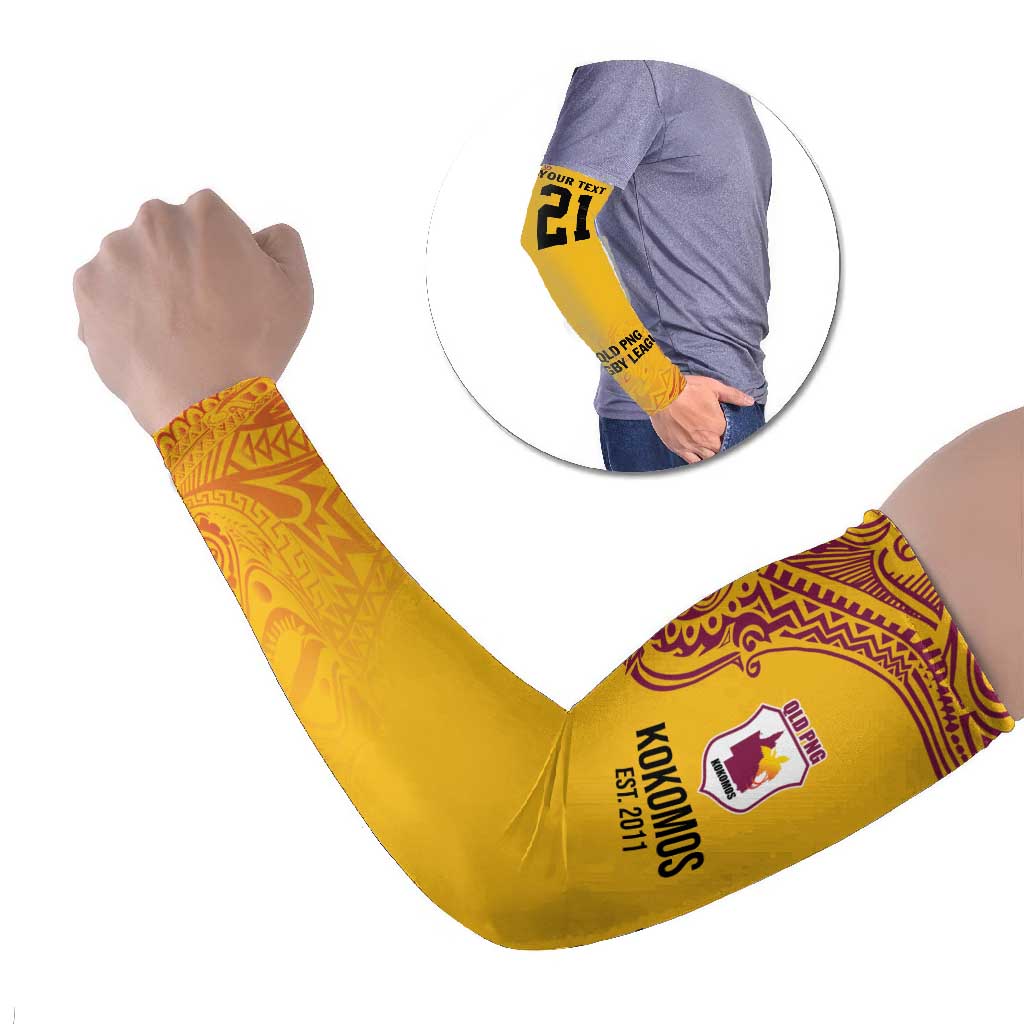 Queensland Papua New Guinea Custom Arm Sleeves All Gold Pacific PNG Tribal Style - Polynesian Pride