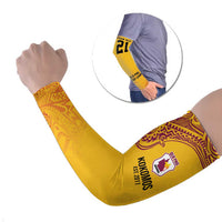 Queensland Papua New Guinea Custom Arm Sleeves All Gold Pacific PNG Tribal Style - Polynesian Pride