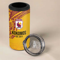 Queensland Papua New Guinea Custom 4 in 1 Can Cooler Tumbler All Gold Pacific PNG Tribal Style