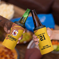 Queensland Papua New Guinea Custom 4 in 1 Can Cooler Tumbler All Gold Pacific PNG Tribal Style