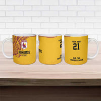 Queensland Papua New Guinea Custom Ceramic Mug All Gold Pacific PNG Tribal Style - Polynesian Pride