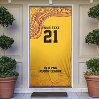 Queensland Papua New Guinea Custom Door Cover All Gold Pacific PNG Tribal Style - Polynesian Pride