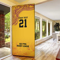 Queensland Papua New Guinea Custom Door Cover All Gold Pacific PNG Tribal Style - Polynesian Pride