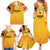 Queensland Papua New Guinea Custom Family Matching Summer Maxi Dress and Hawaiian Shirt All Gold Pacific PNG Tribal Style