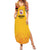 Queensland Papua New Guinea Custom Family Matching Summer Maxi Dress and Hawaiian Shirt All Gold Pacific PNG Tribal Style