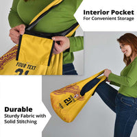 Queensland Papua New Guinea Custom Grocery Bag All Gold Pacific PNG Tribal Style