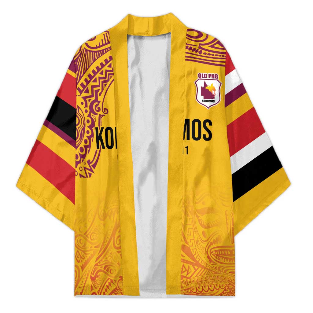 Queensland Papua New Guinea Custom Kimono All Gold Pacific PNG Tribal Style - Polynesian Pride