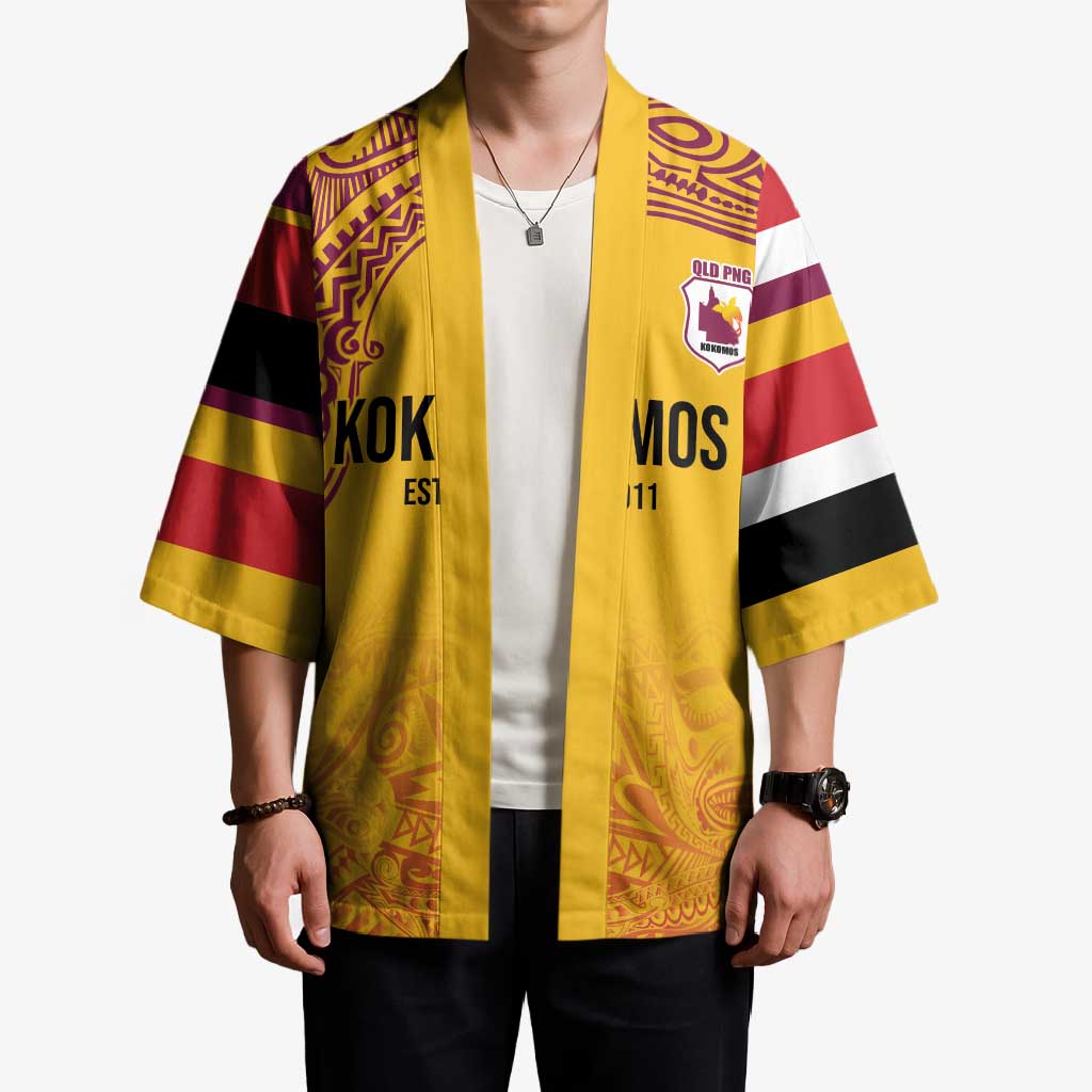 Queensland Papua New Guinea Custom Kimono All Gold Pacific PNG Tribal Style LT9 - Polynesian Pride