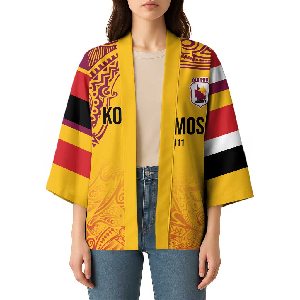 Queensland Papua New Guinea Custom Kimono All Gold Pacific PNG Tribal Style LT9 - Polynesian Pride