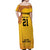 Queensland Papua New Guinea Custom Off Shoulder Maxi Dress All Gold Pacific PNG Tribal Style