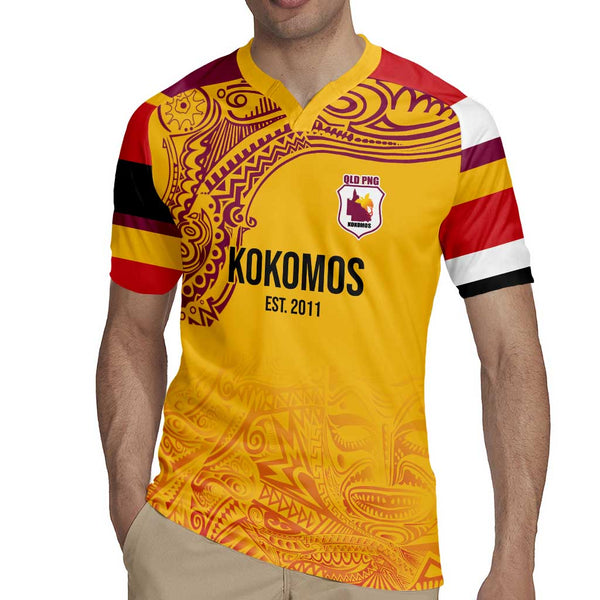 Queensland Papua New Guinea Custom Rugby Jersey All Gold Pacific PNG ...