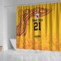 Queensland Papua New Guinea Custom Shower Curtain All Gold Pacific PNG Tribal Style