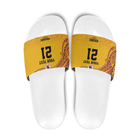 Queensland Papua New Guinea Custom Slide Sandals All Gold Pacific PNG Tribal Style - Polynesian Pride