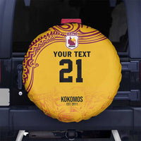 Queensland Papua New Guinea Custom Spare Tire Cover All Gold Pacific PNG Tribal Style LT9 No hole Gold - Polynesian Pride