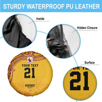Queensland Papua New Guinea Custom Spare Tire Cover All Gold Pacific PNG Tribal Style LT9 - Polynesian Pride