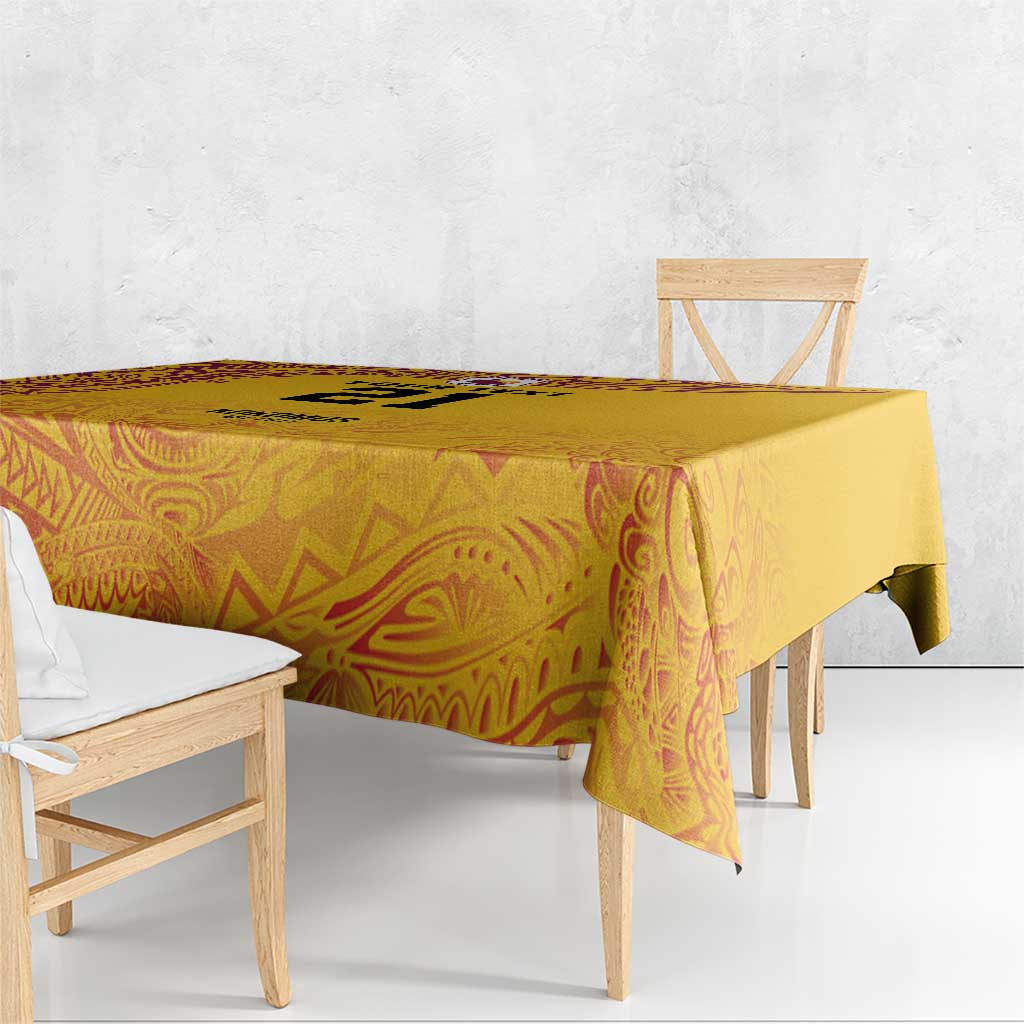 Queensland Papua New Guinea Custom Tablecloth All Gold Pacific PNG Tribal Style