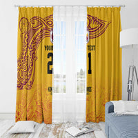 Queensland Papua New Guinea Custom Window Curtain All Gold Pacific PNG Tribal Style