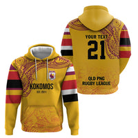 Queensland Papua New Guinea Custom Zip Hoodie All Gold Pacific PNG Tribal Style
