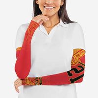 Queensland Papua New Guinea Custom Arm Sleeves All Red Pacific PNG Tribal Style - Polynesian Pride