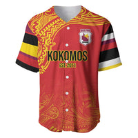 Queensland Papua New Guinea Custom Baseball Jersey All Red Pacific PNG Tribal Style