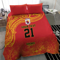 Queensland Papua New Guinea Custom Bedding Set All Red Pacific PNG Tribal Style