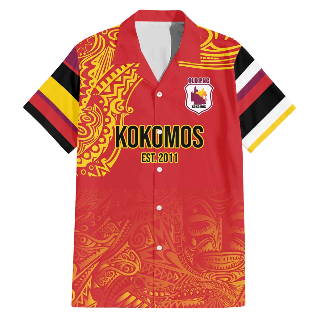 Queensland Papua New Guinea Custom Family Matching Mermaid Dress and Hawaiian Shirt All Red Pacific PNG Tribal Style