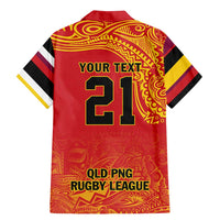 Queensland Papua New Guinea Custom Family Matching Mermaid Dress and Hawaiian Shirt All Red Pacific PNG Tribal Style