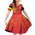 Queensland Papua New Guinea Custom Family Matching Off Shoulder Short Dress and Hawaiian Shirt All Red Pacific PNG Tribal Style
