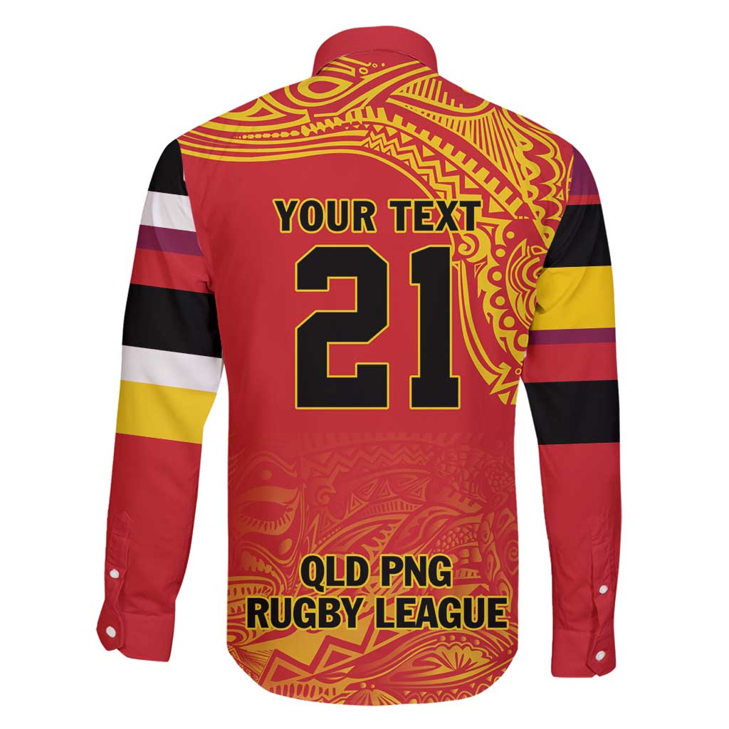 Queensland Papua New Guinea Custom Family Matching Puletasi and Hawaiian Shirt All Red Pacific PNG Tribal Style