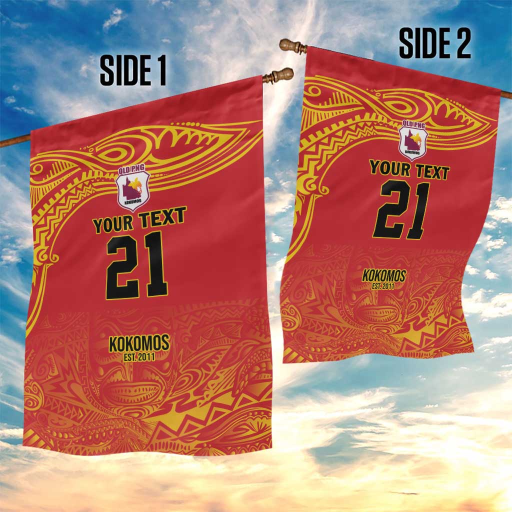 Queensland Papua New Guinea Custom Garden Flag All Red Pacific PNG Tribal Style