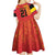Queensland Papua New Guinea Custom Kid Short Sleeve Dress All Red Pacific PNG Tribal Style