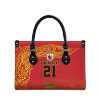 Queensland Papua New Guinea Custom Leather Bag All Red Pacific PNG Tribal Style - Polynesian Pride