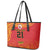 Queensland Papua New Guinea Custom Leather Tote Bag All Red Pacific PNG Tribal Style
