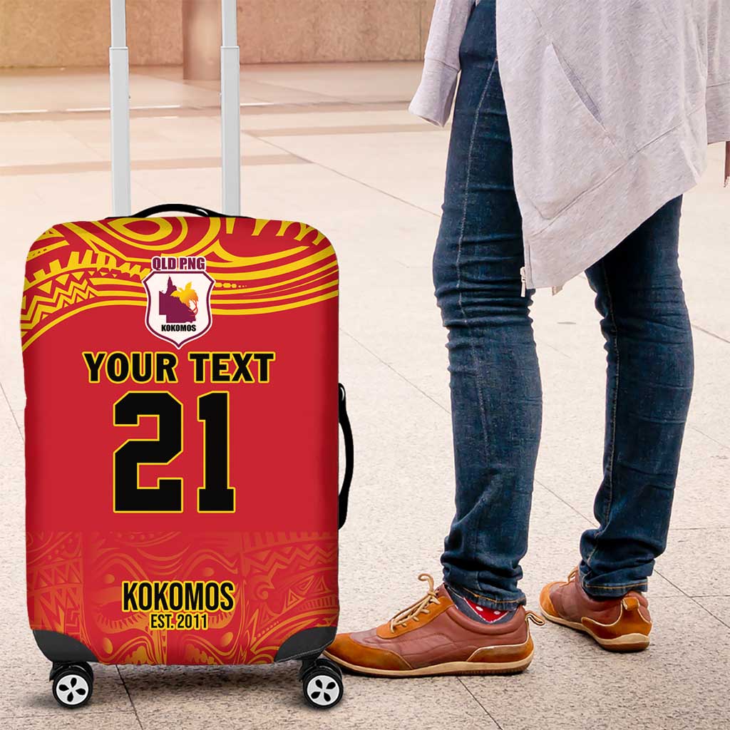 Queensland Papua New Guinea Custom Luggage Cover All Red Pacific PNG Tribal Style LT9 Red - Polynesian Pride