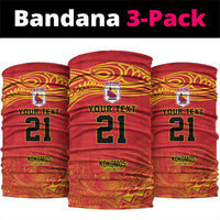 Queensland Papua New Guinea Custom Neck Gaiter All Red Pacific PNG Tribal Style - Polynesian Pride